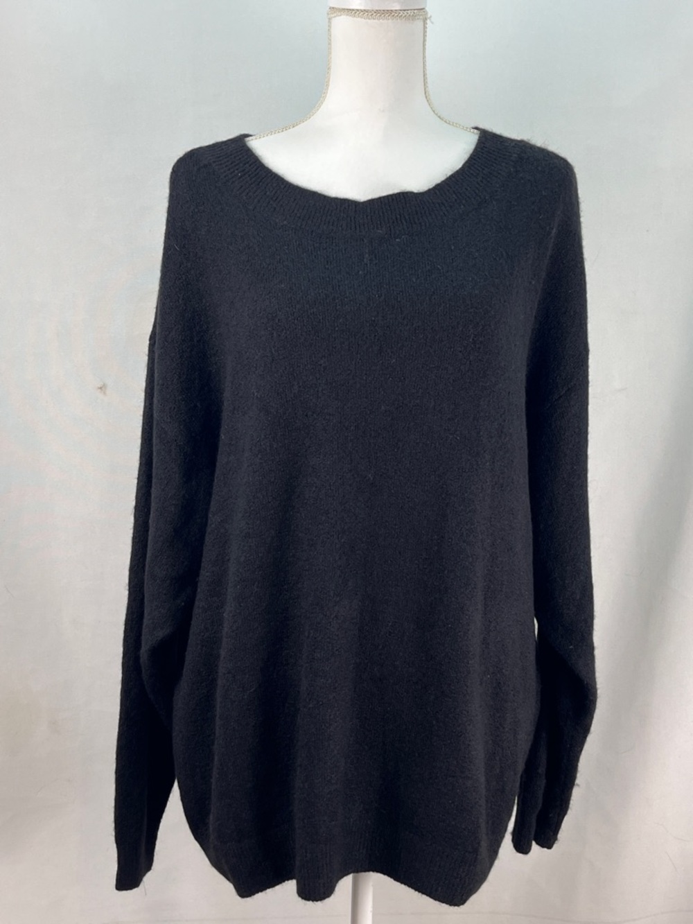 PopDM Black Oversized Relaxed Fit Sweater XXL Minimalist Cozy Soft Knit NWT